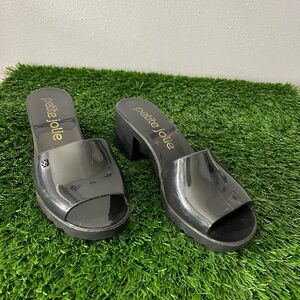 Petite Jolie Glossy Black Mules